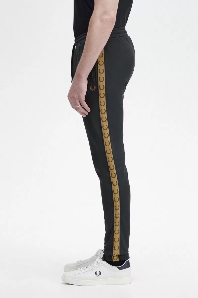 fred perry taped track mens pants black brown