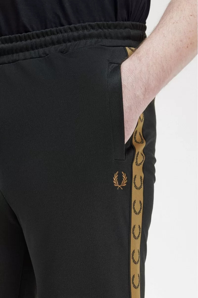 fred perry taped track mens pants black brown