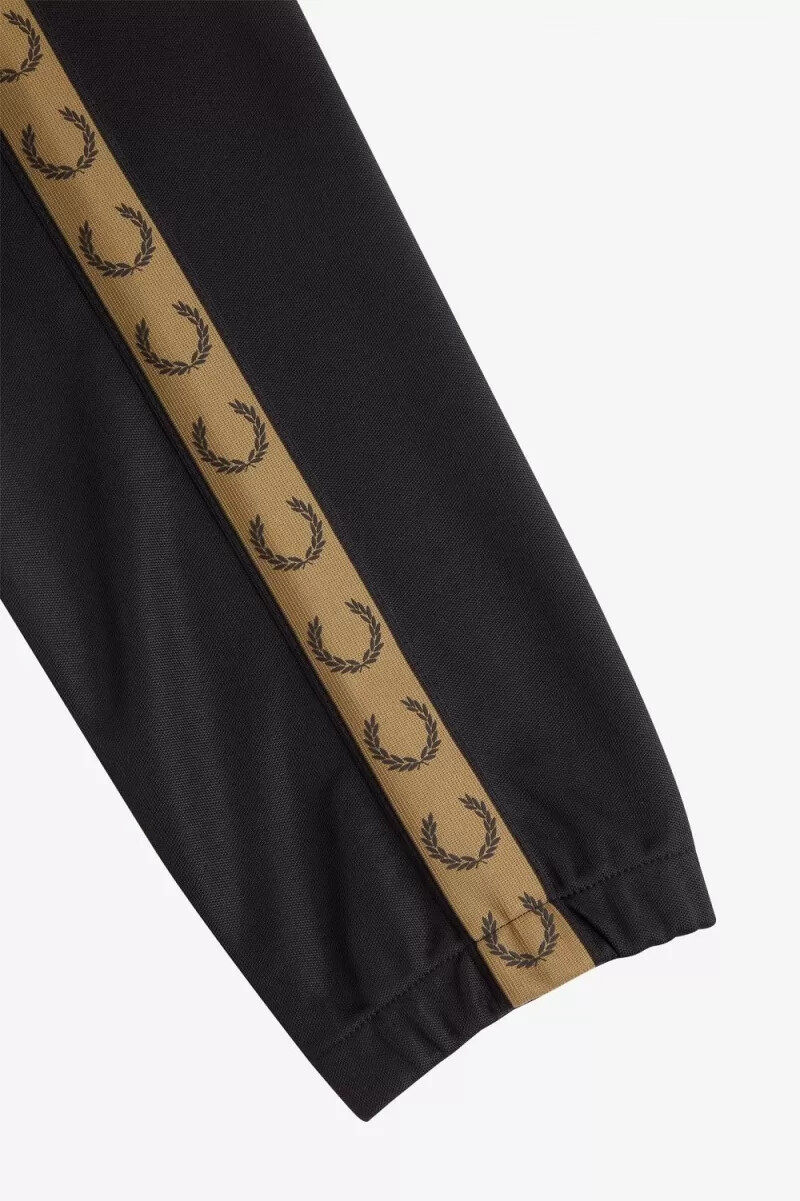 fred perry taped track mens pants black brown