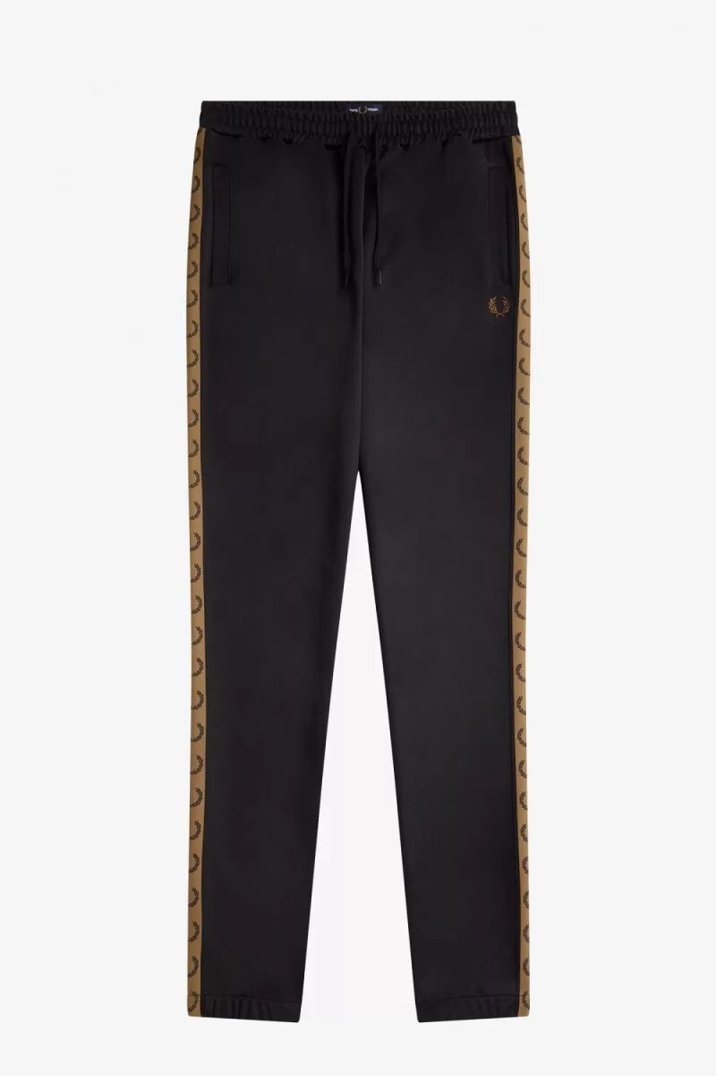 fred perry taped track mens pants black brown