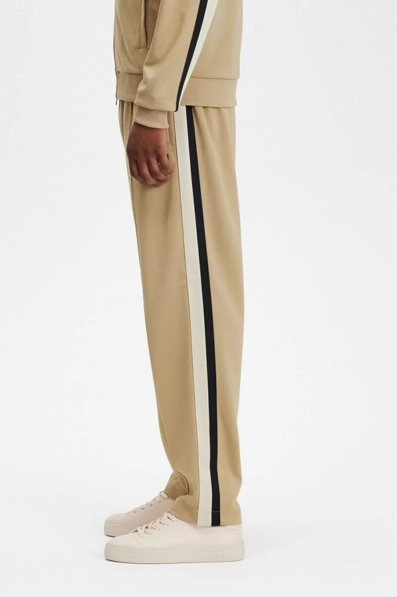 fred perry tape detail track mens pants green