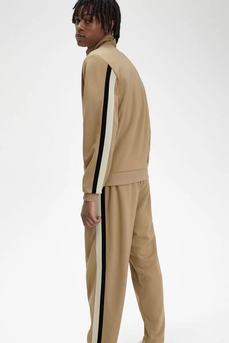 fred perry tape detail track mens pants green
