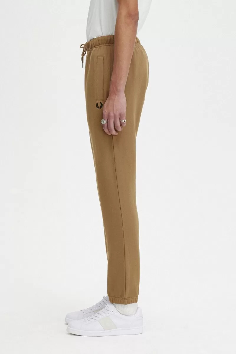 fred perry loopback sweat mens pants brown burnt tobacco