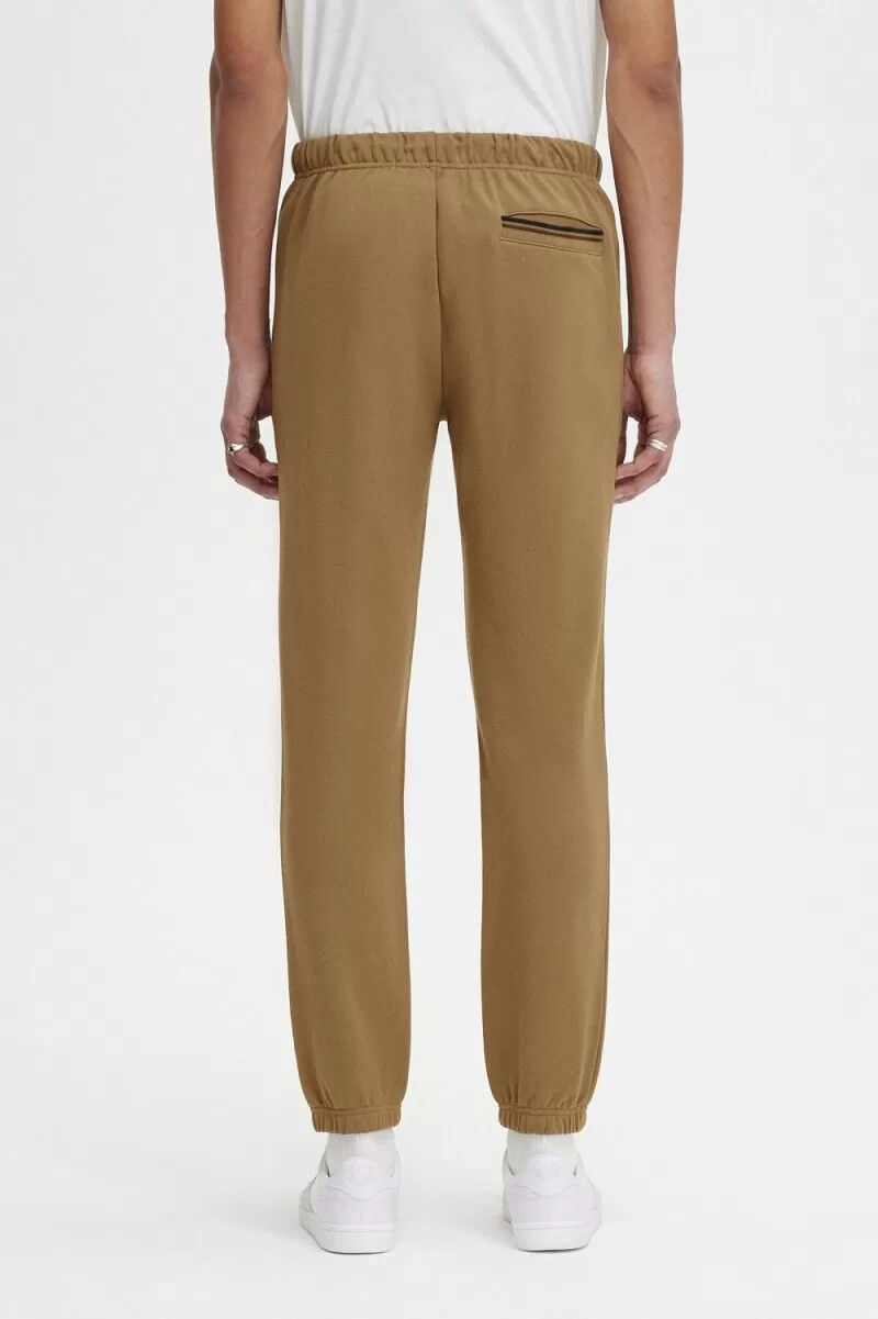 fred perry loopback sweat mens pants brown burnt tobacco
