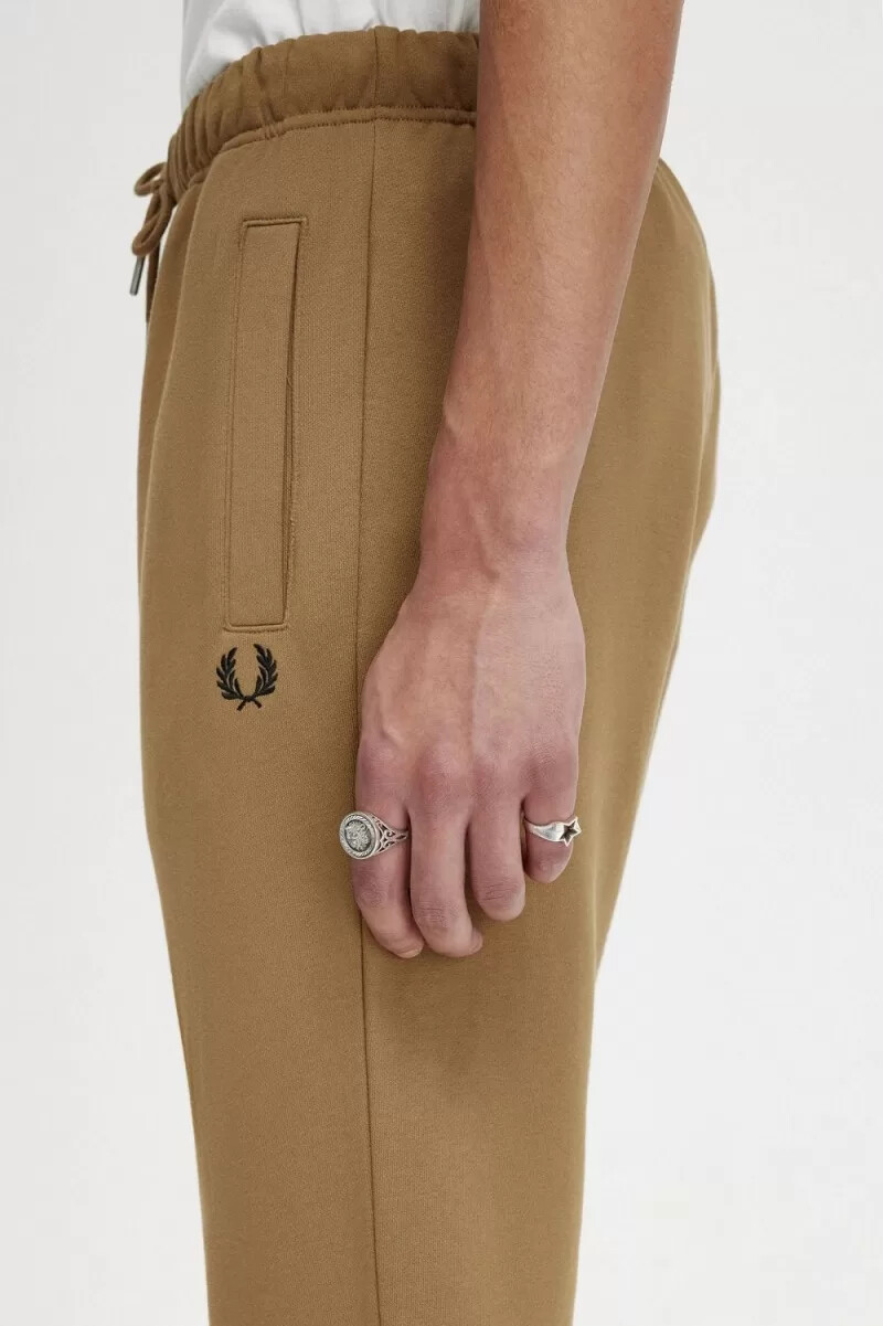 fred perry loopback sweat mens pants brown burnt tobacco