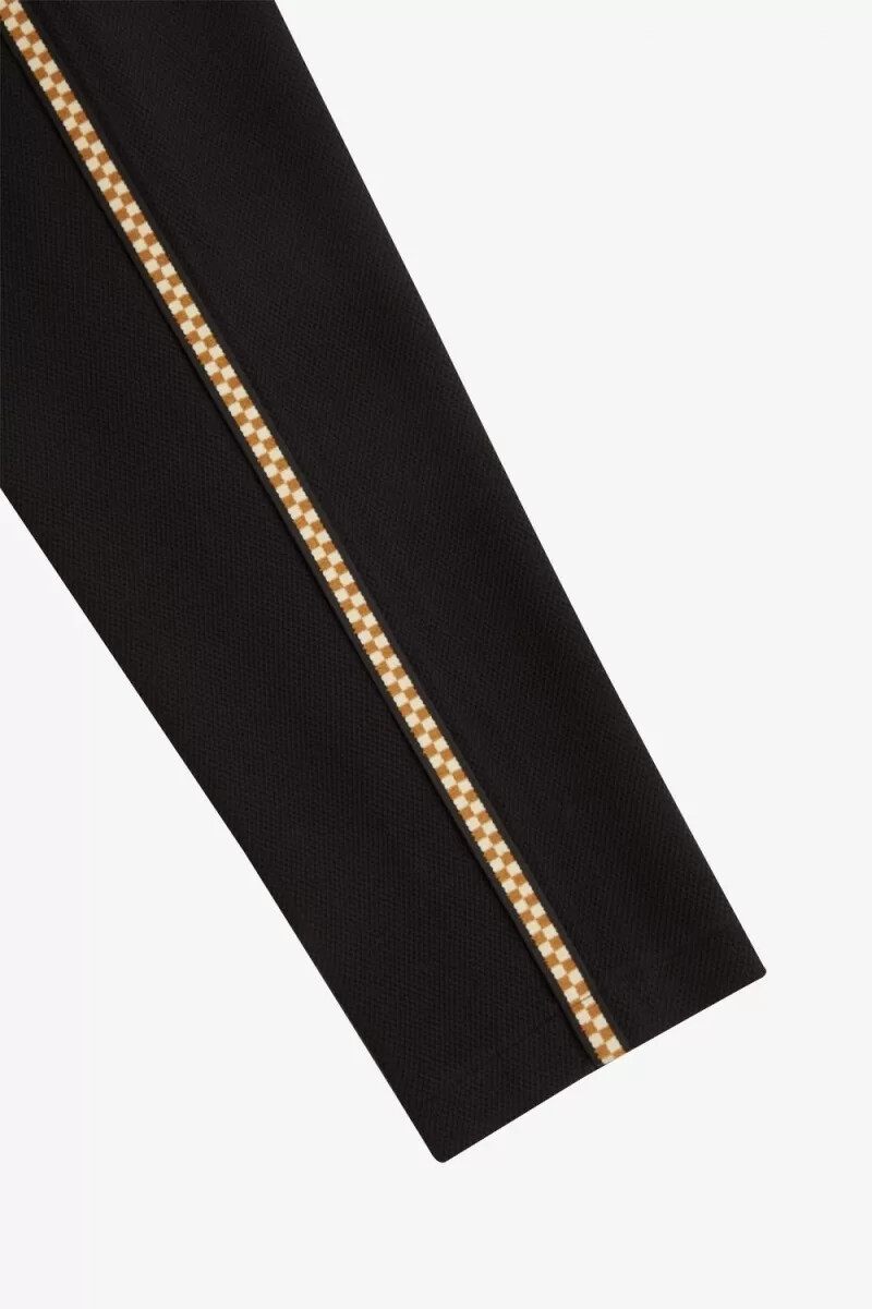 fred perry chequerboard tape track mens pants black
