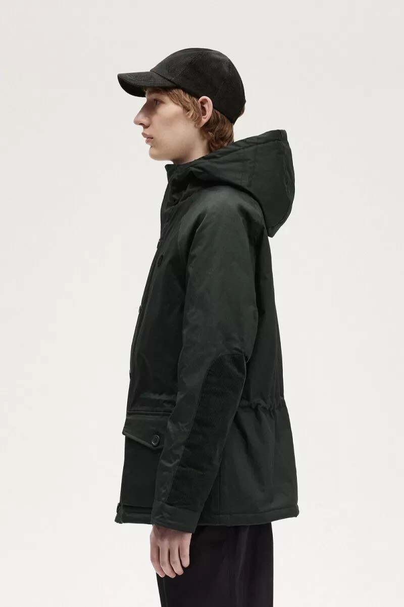 fred perry short snorkel mens parka night green