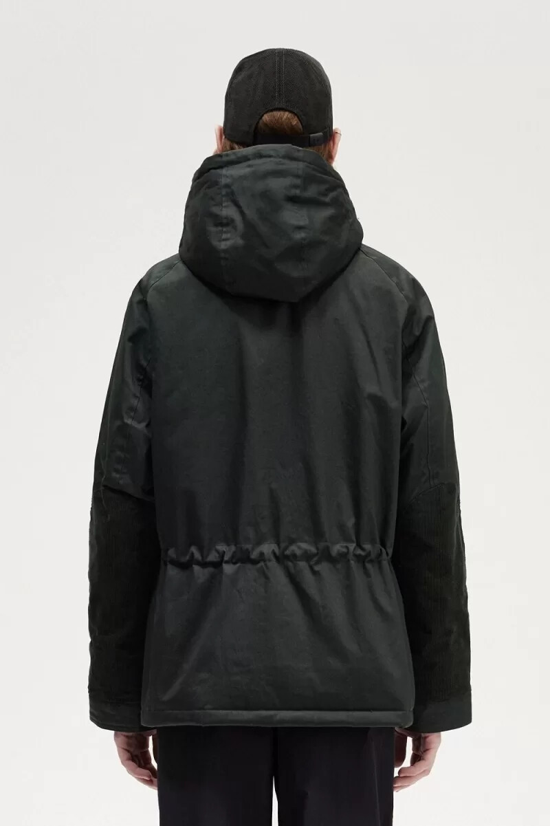 fred perry short snorkel mens parka night green
