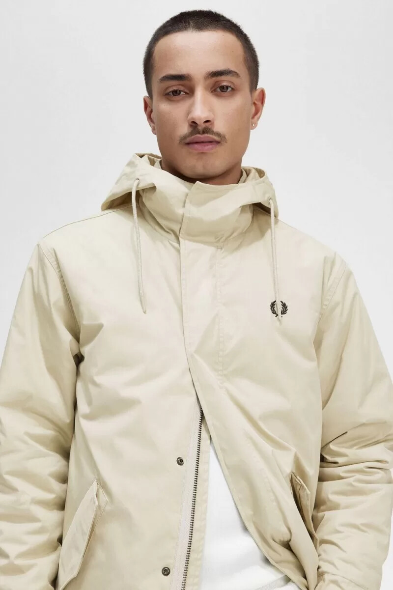 fred perry short padded mens parka light mint