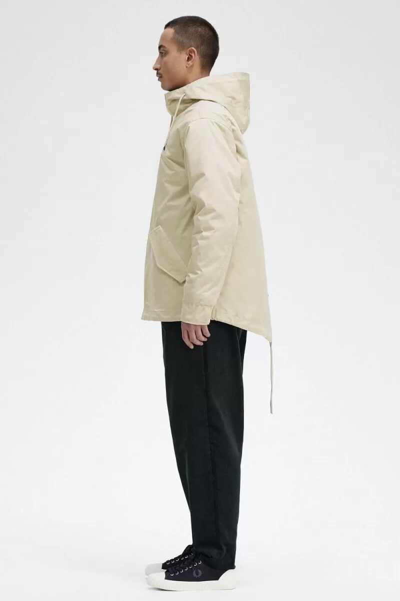 fred perry short padded mens parka light mint