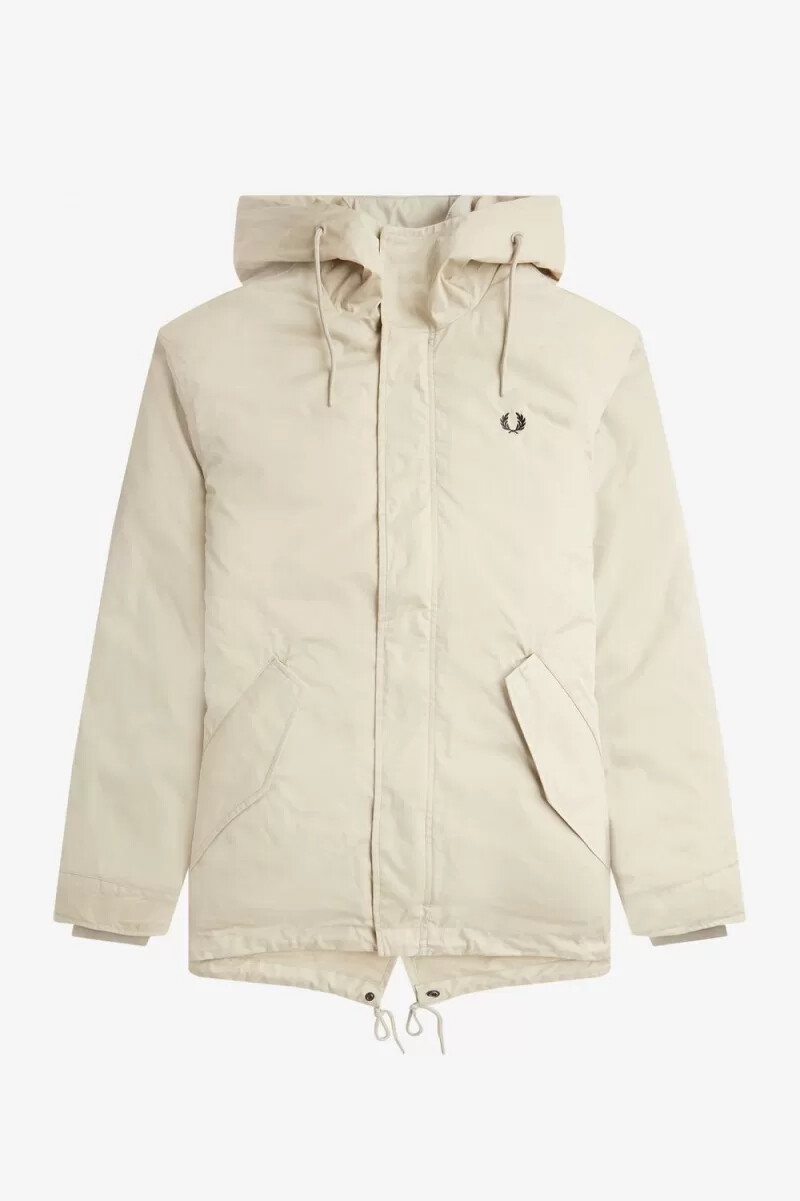 fred perry short padded mens parka light mint