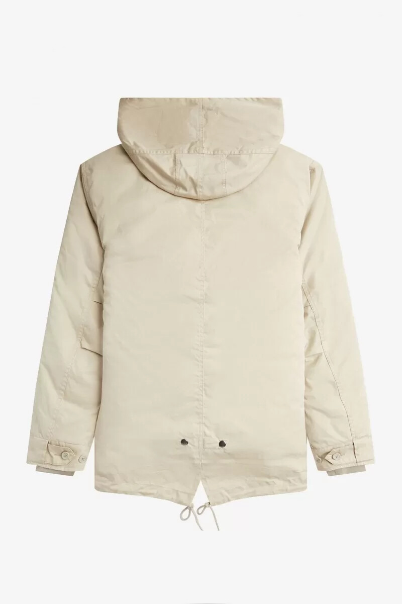 fred perry short padded mens parka light mint