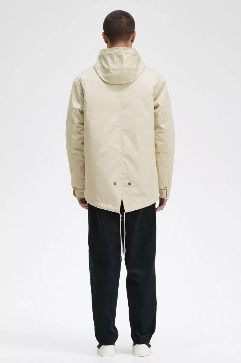 fred perry short padded mens parka light mint