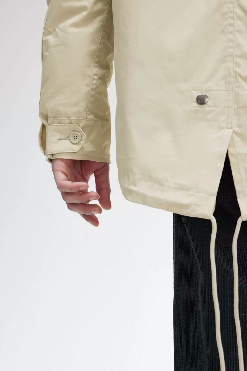 fred perry short padded mens parka light mint