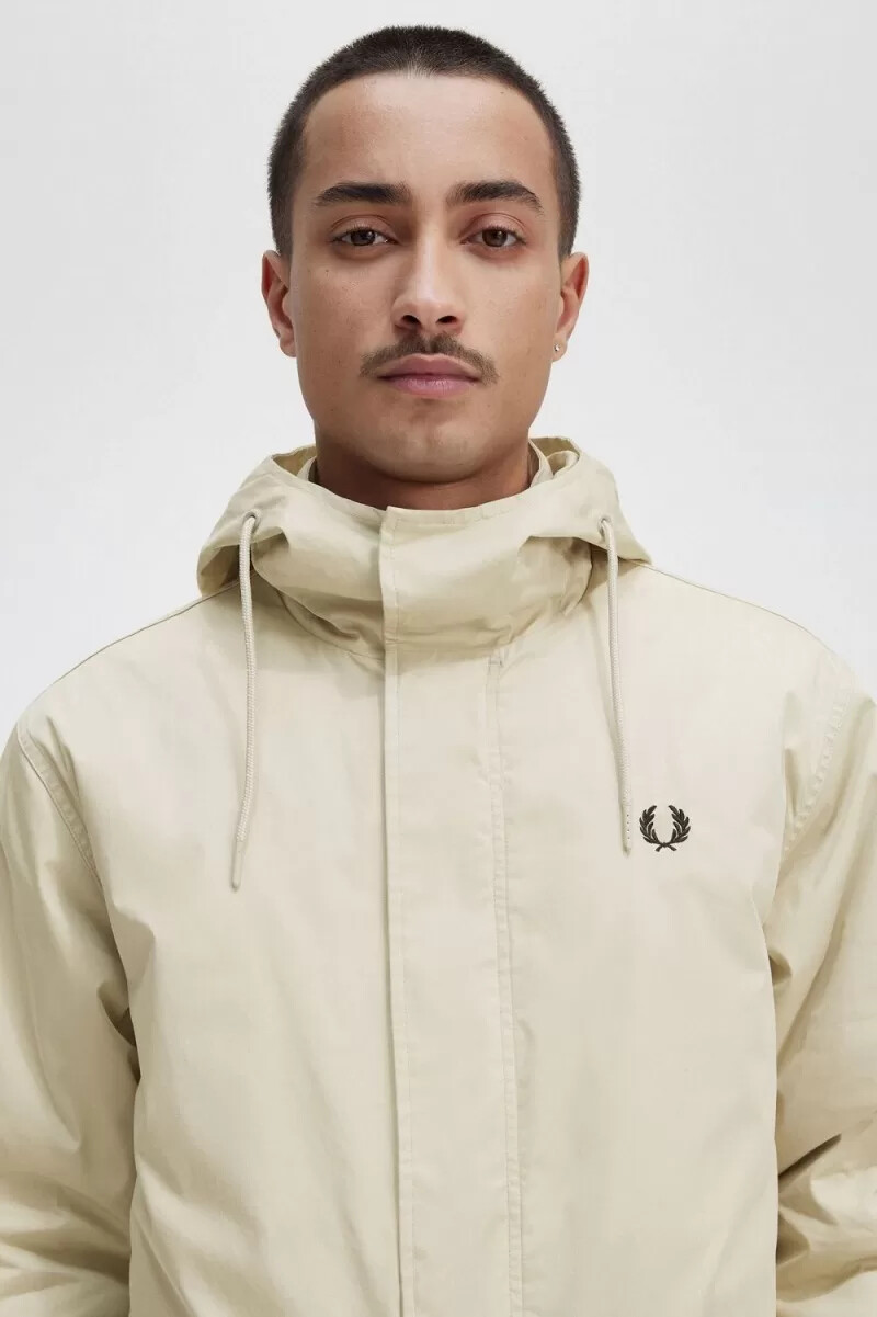 fred perry short padded mens parka light mint