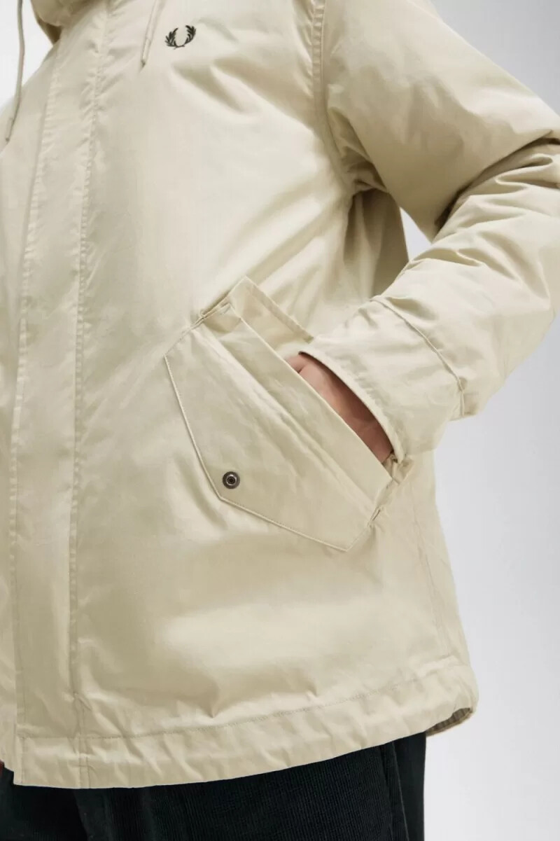 fred perry short padded mens parka light mint