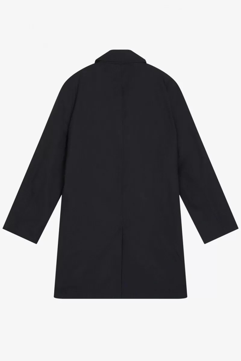 fred perry concealed placket mac mens parka black