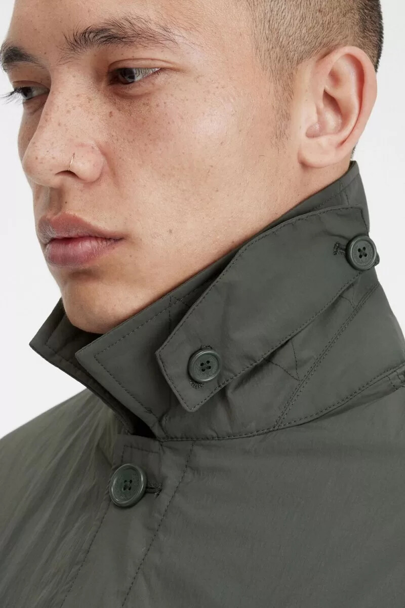 fred perry shell mac mens parka field green