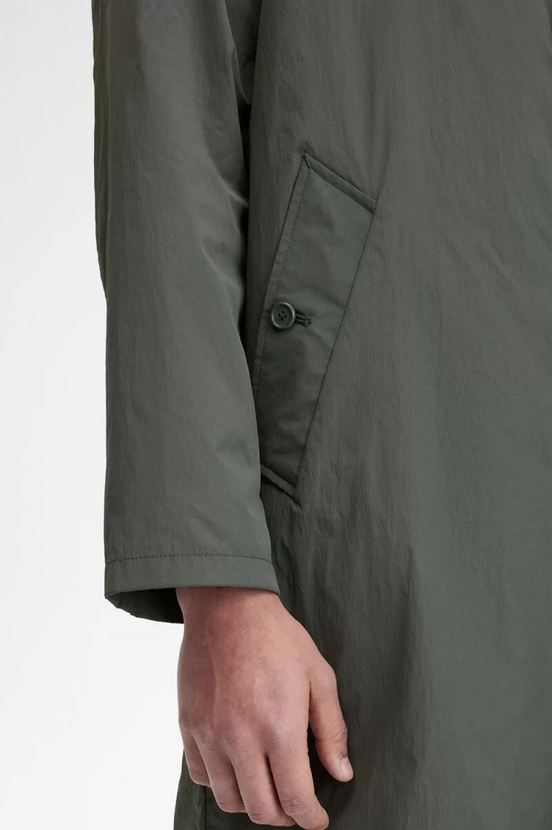 fred perry shell mac mens parka field green