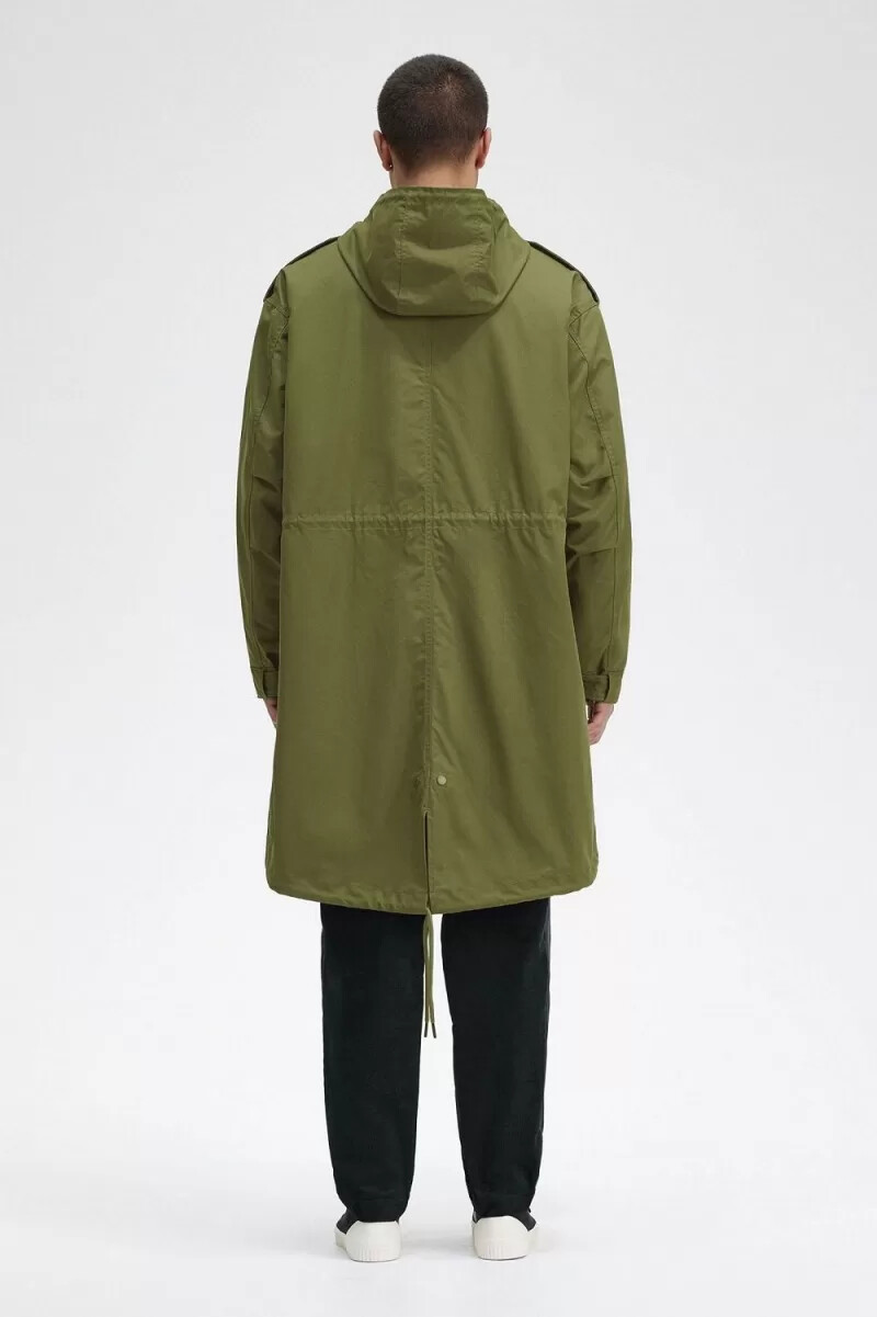 fred perry faux fur lined mens parka parka green