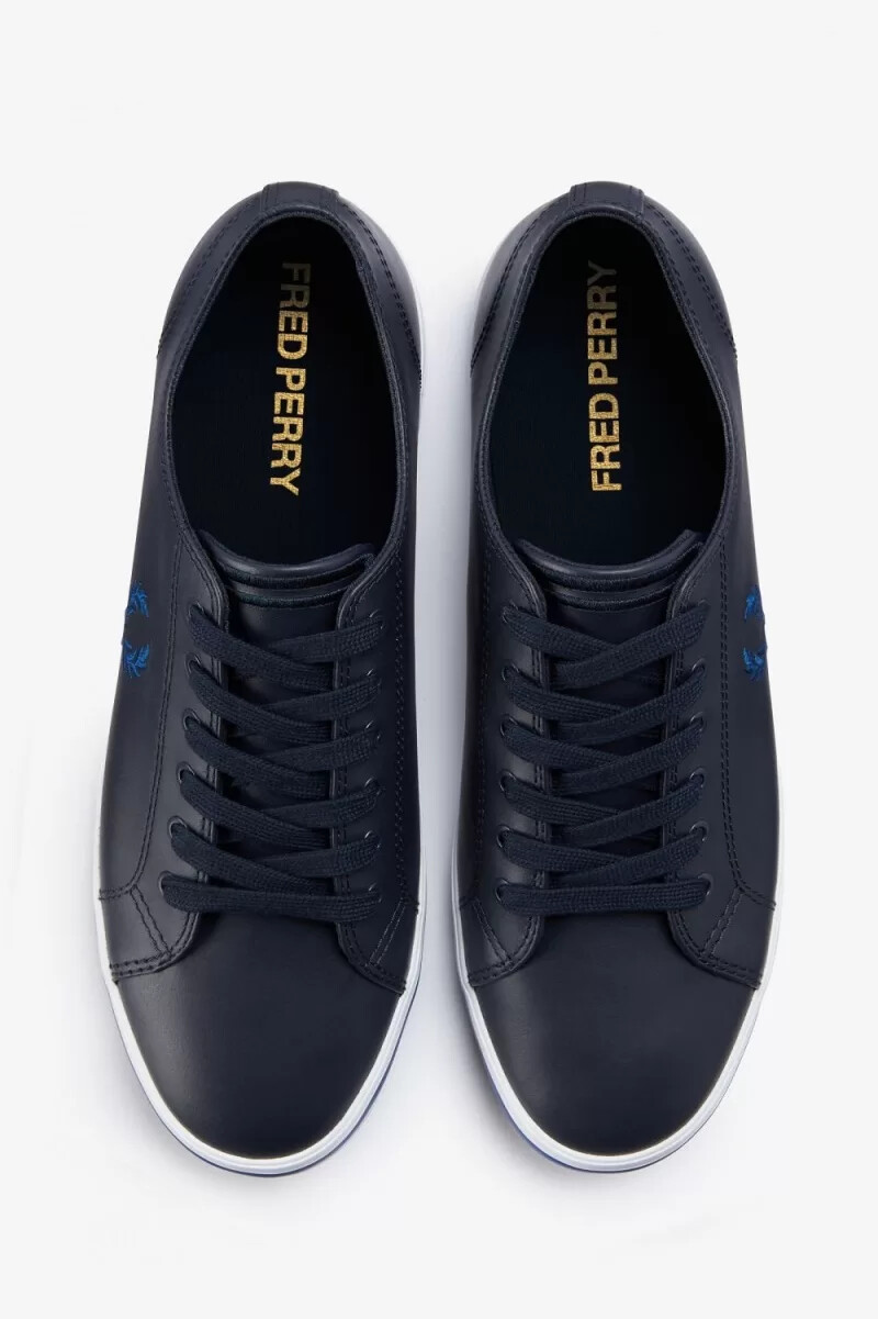 fred perry kingston mens plimsolls navy shaded cobalt