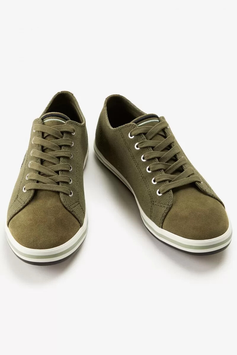 fred perry kingston mens plimsolls uniform green