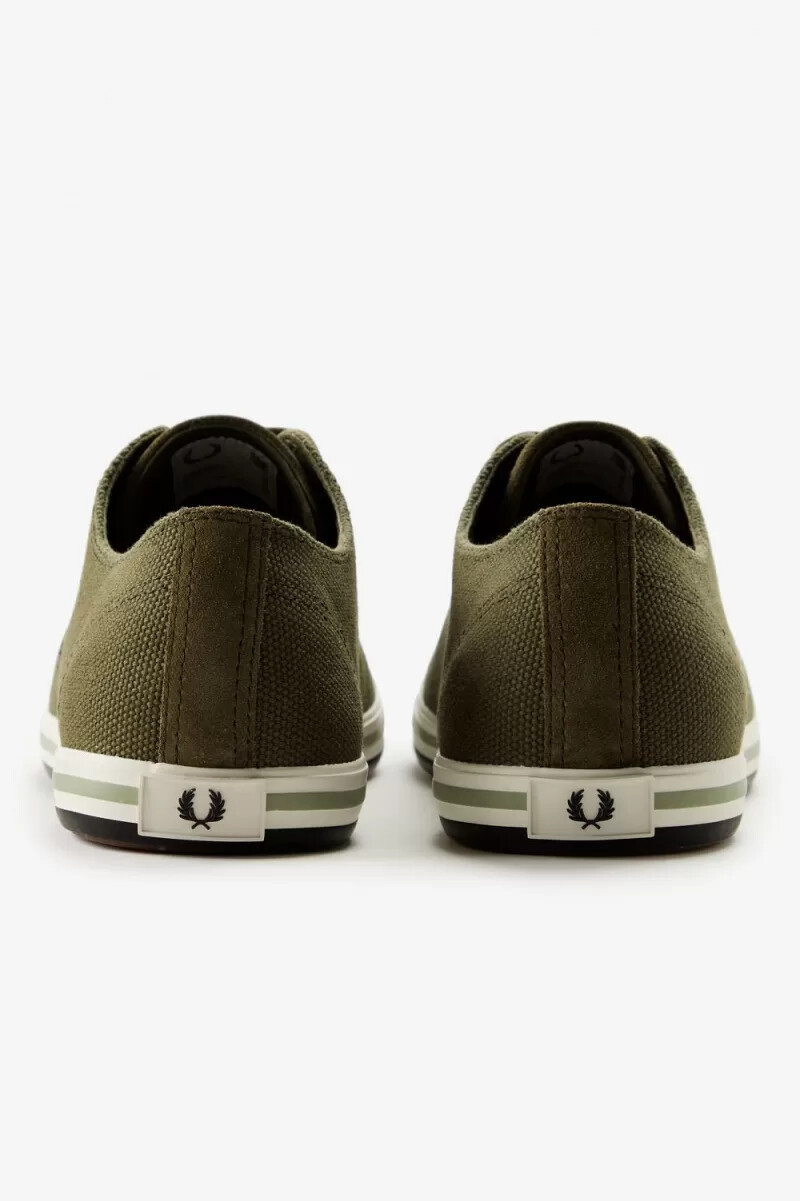 fred perry kingston mens plimsolls uniform green