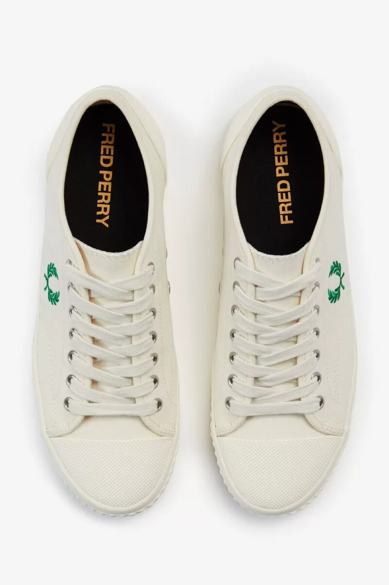 fred perry low hughes mens plimsolls light beige