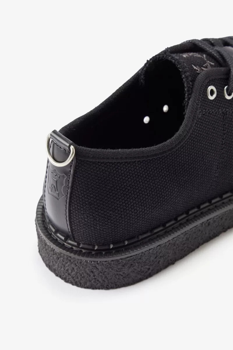 fred perry canvas monkey mens plimsolls black