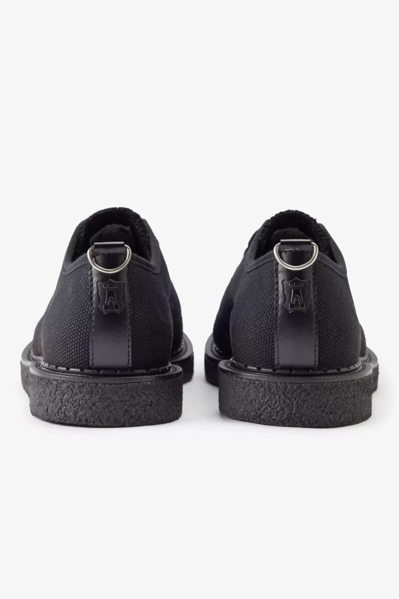 fred perry canvas monkey mens plimsolls black