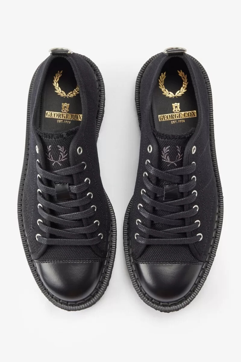 fred perry canvas monkey mens plimsolls black