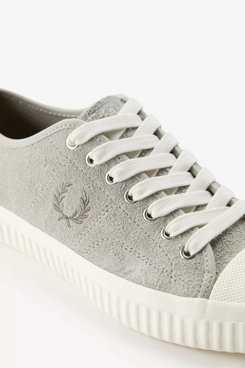 fred perry hughes low mens plimsolls grey