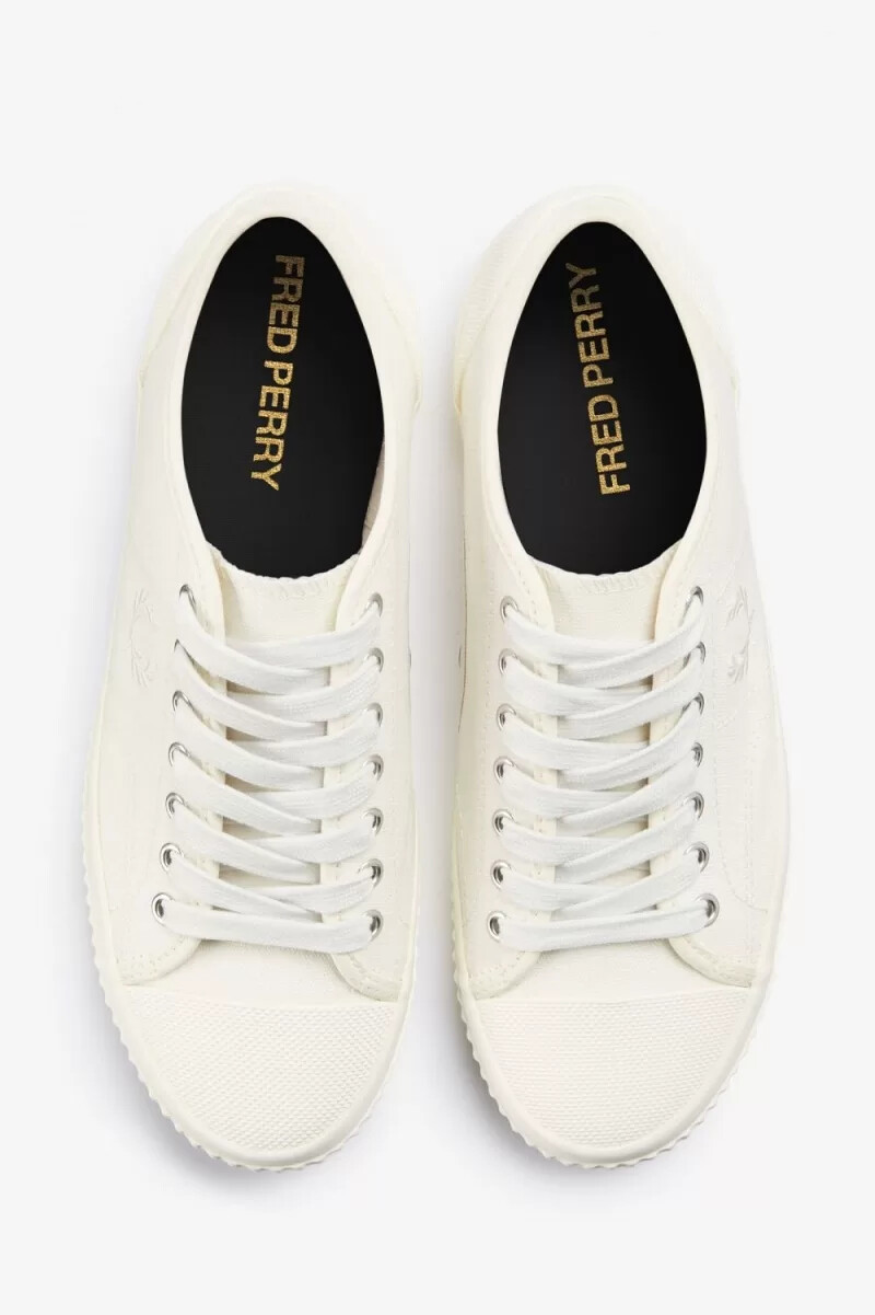 fred perry low hughes mens plimsolls ivory light beige
