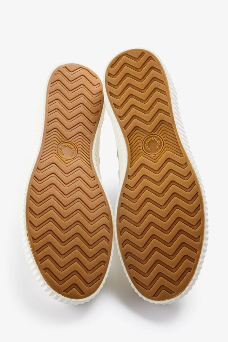 fred perry low hughes mens plimsolls ivory light beige