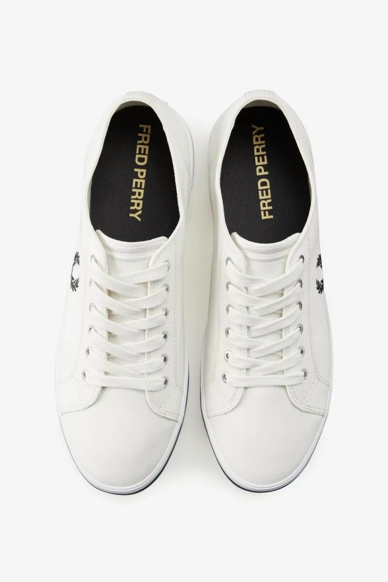 fred perry kingston mens plimsolls snow white