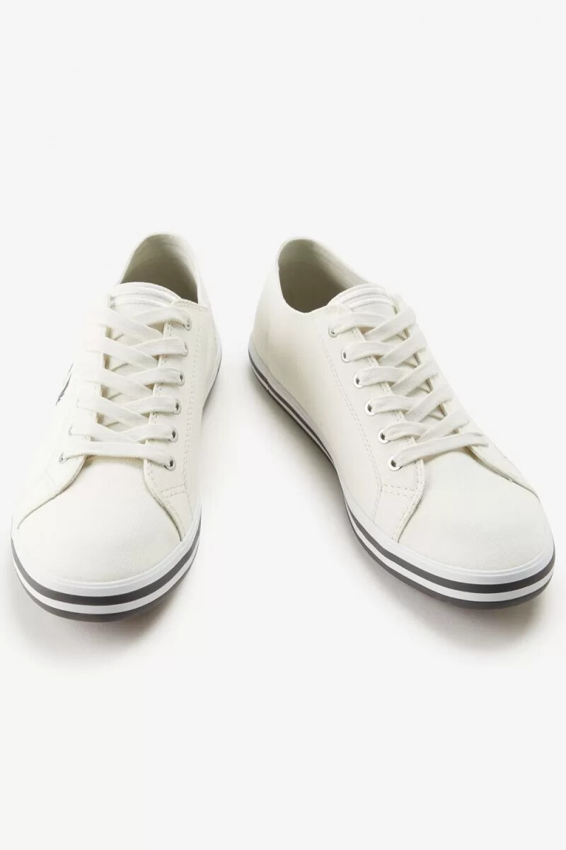 fred perry kingston mens plimsolls snow white