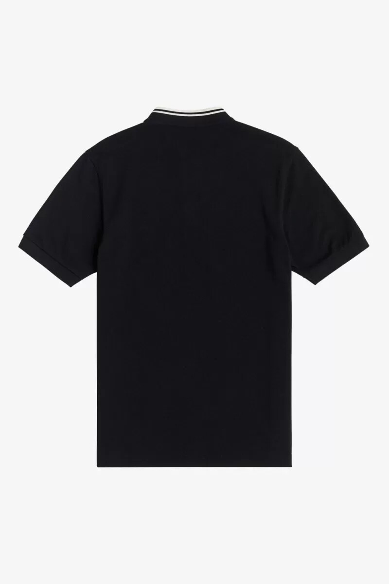 fred perry bomber collar mens polo shirt black