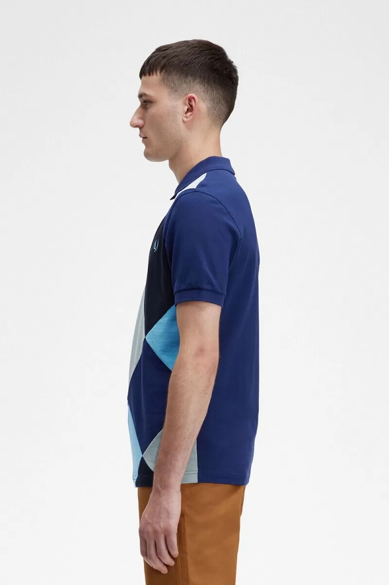 fred perry harlequin mens polo shirt french navy