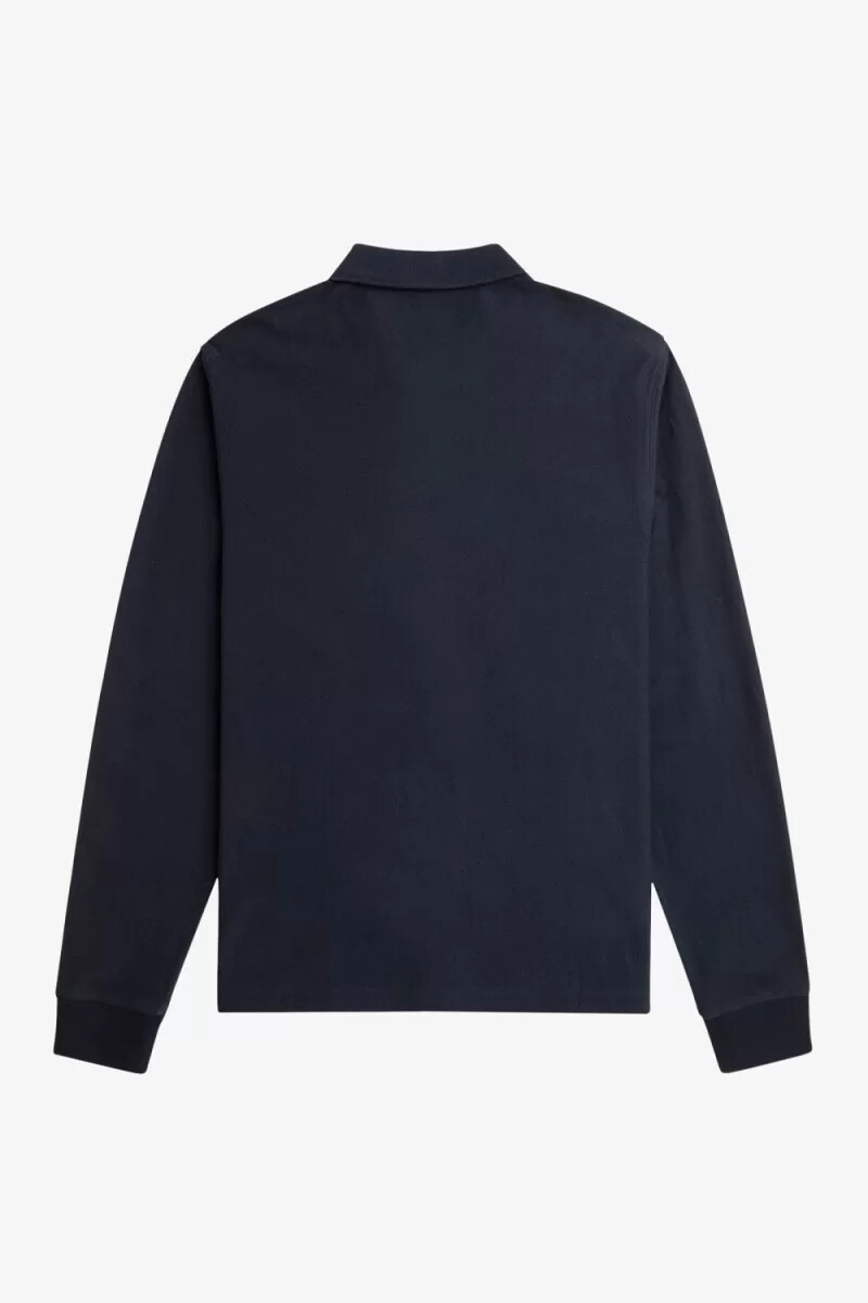 fred perry gradient stripe long sleeve mens polo shirt navy