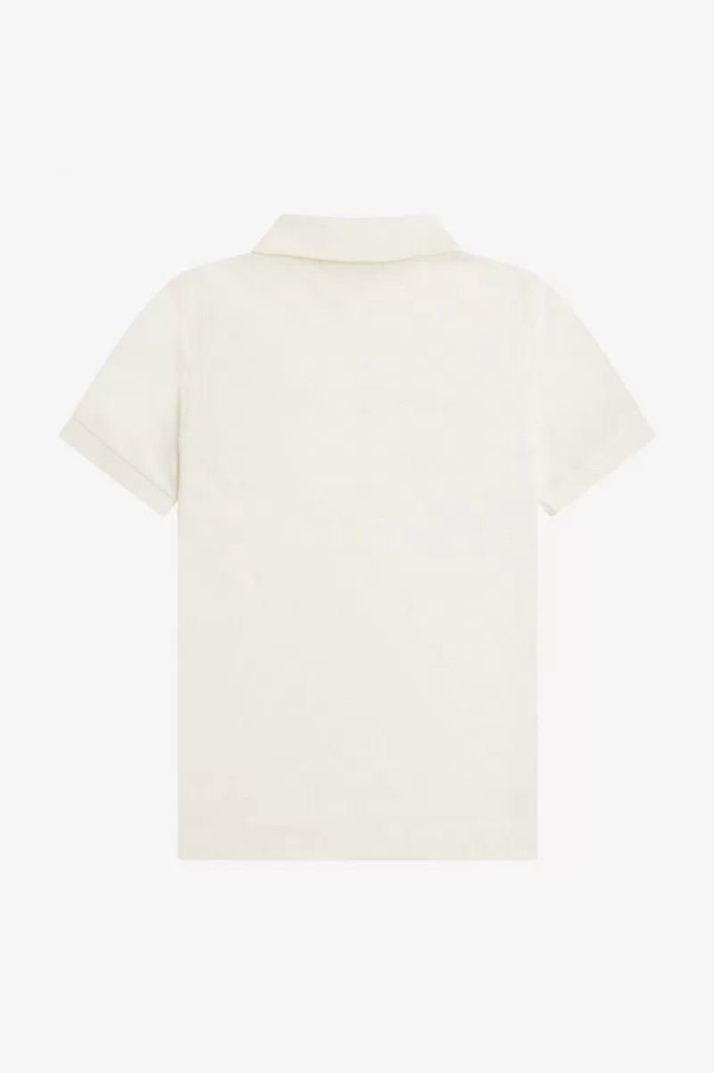 fred perry textured zip neck mens polo shirt beige