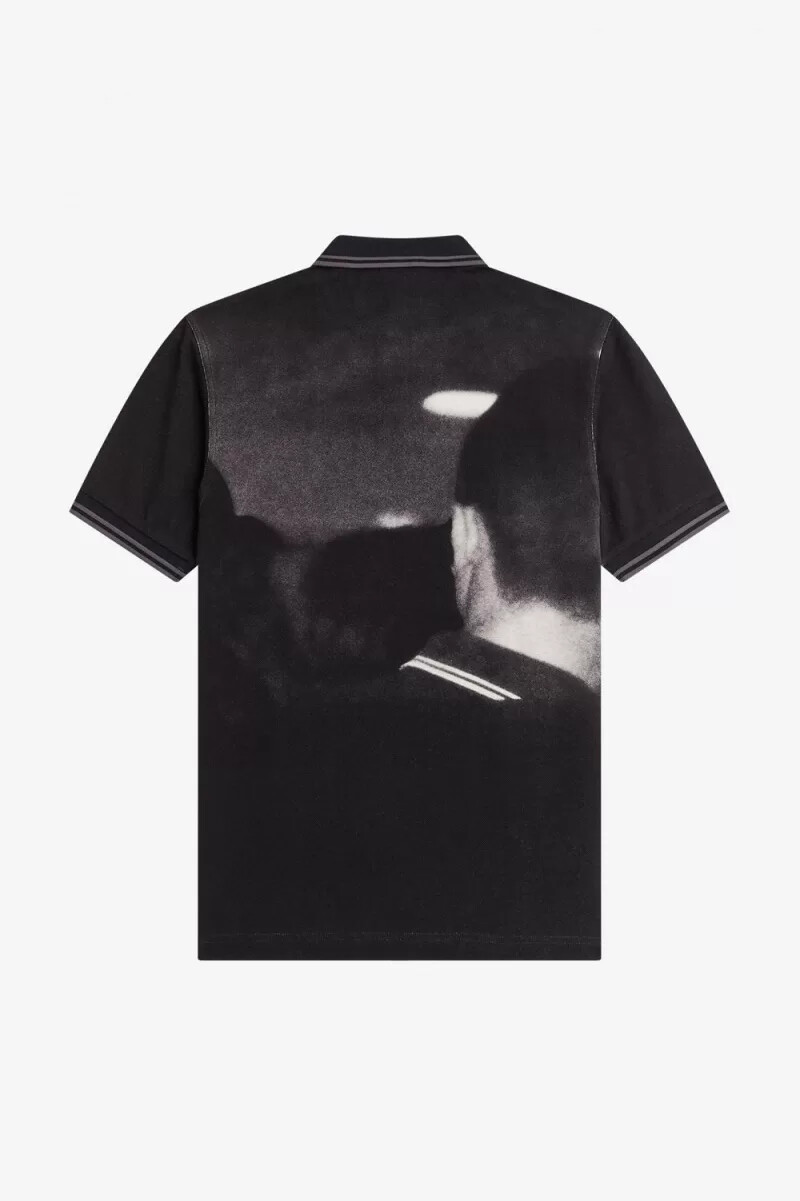 fred perry rave graphic mens polo shirt black