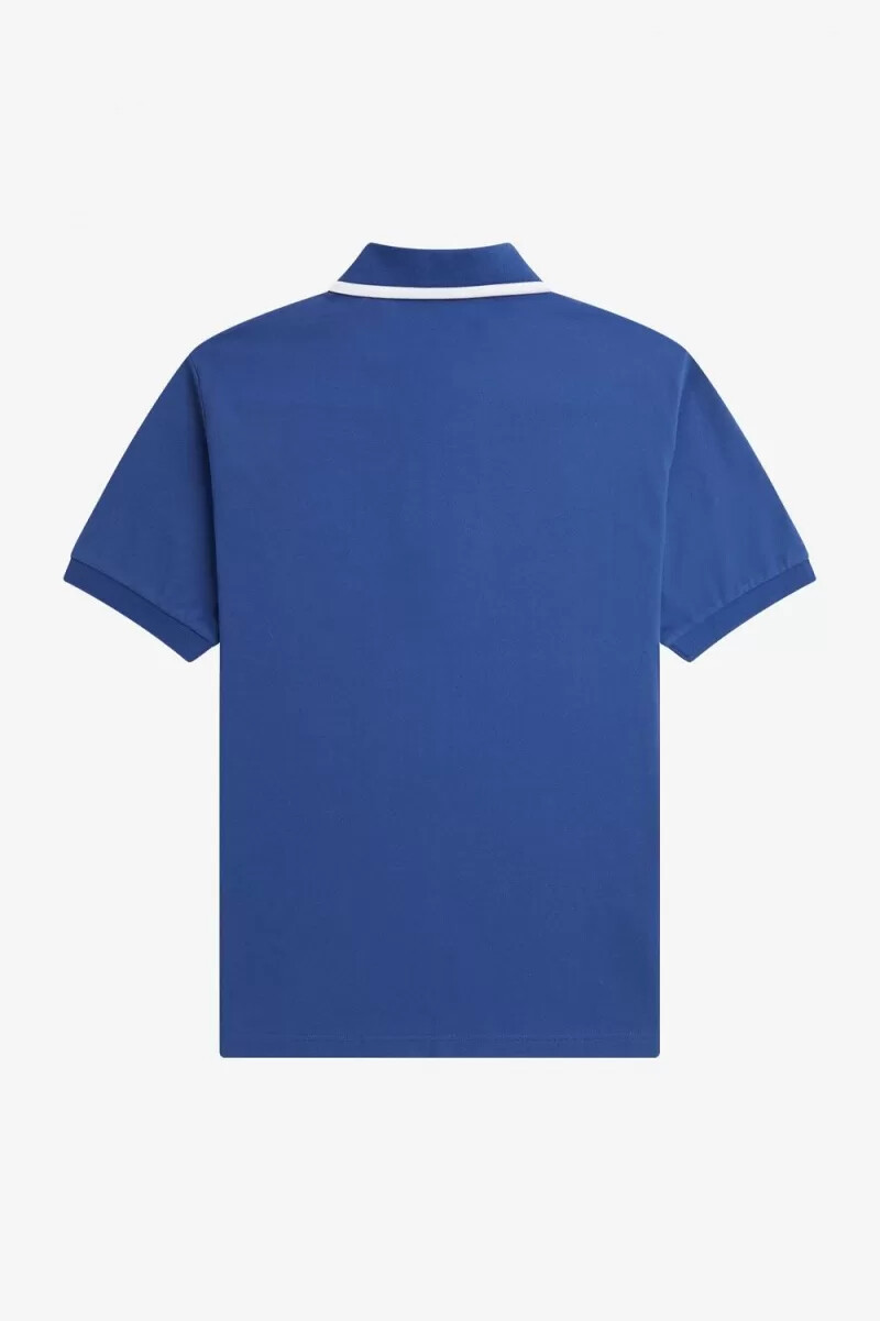 fred perry half zip mens polo shirt royal blue