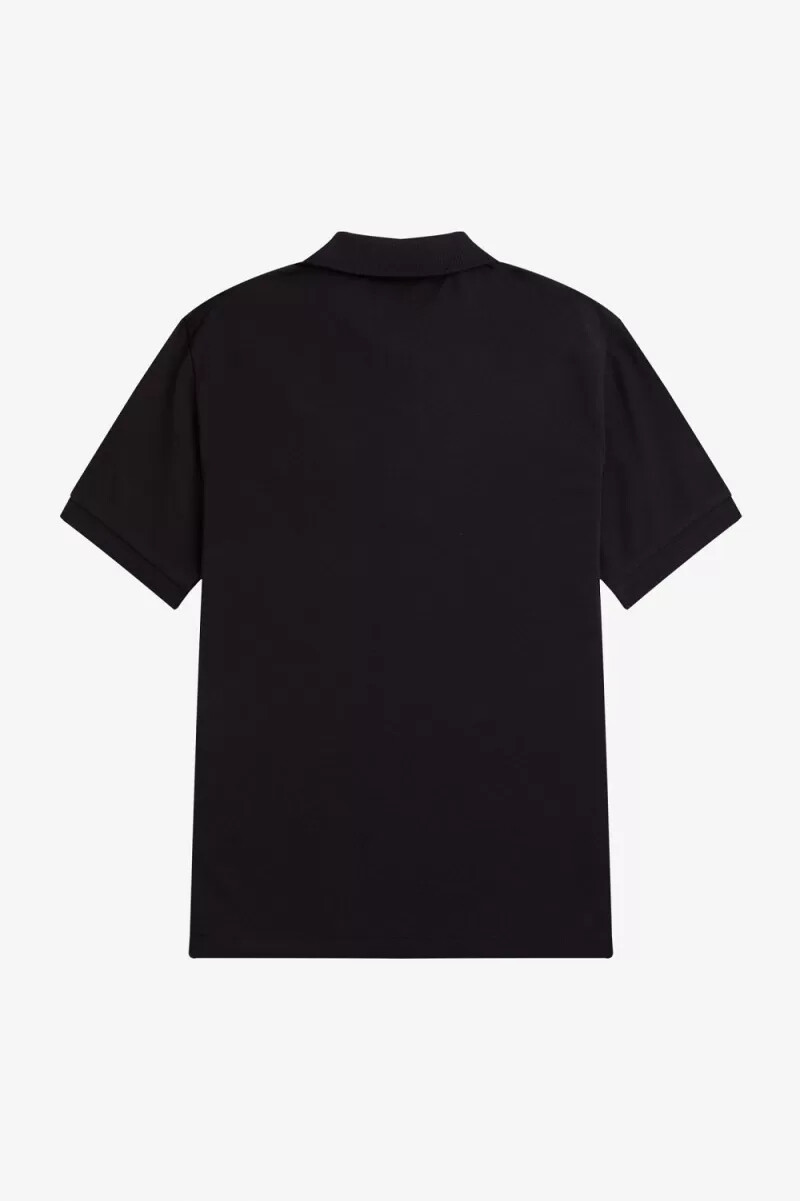 fred perry contrast collar mens polo shirt black