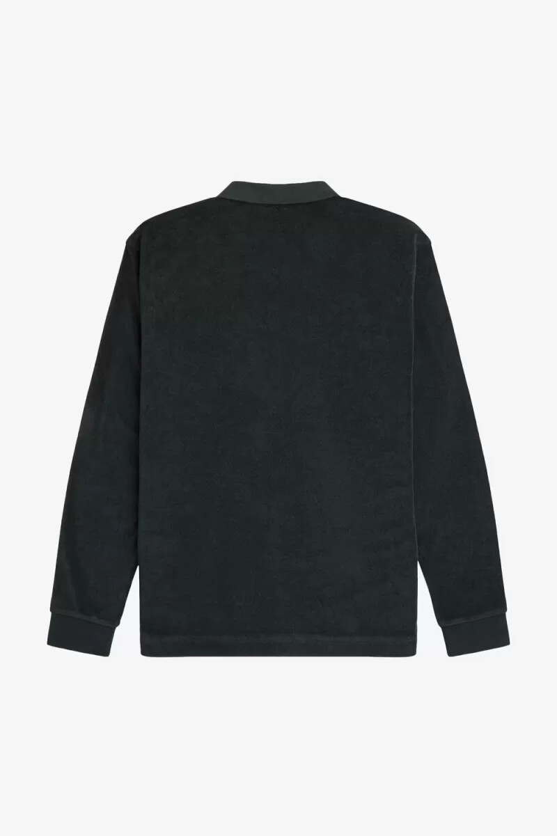 fred perry relaxed towelling mens polo shirt night green