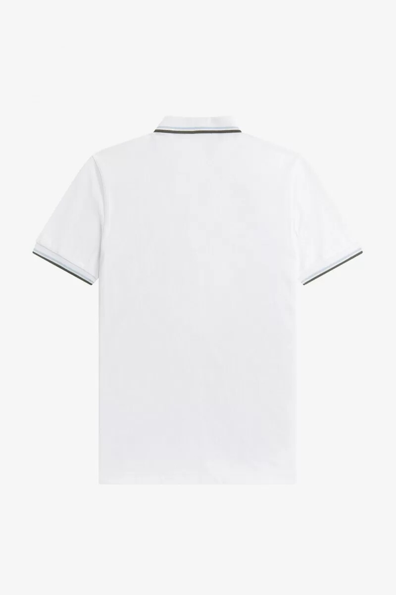 fred perry m3600 mens shirt white light aqua field green