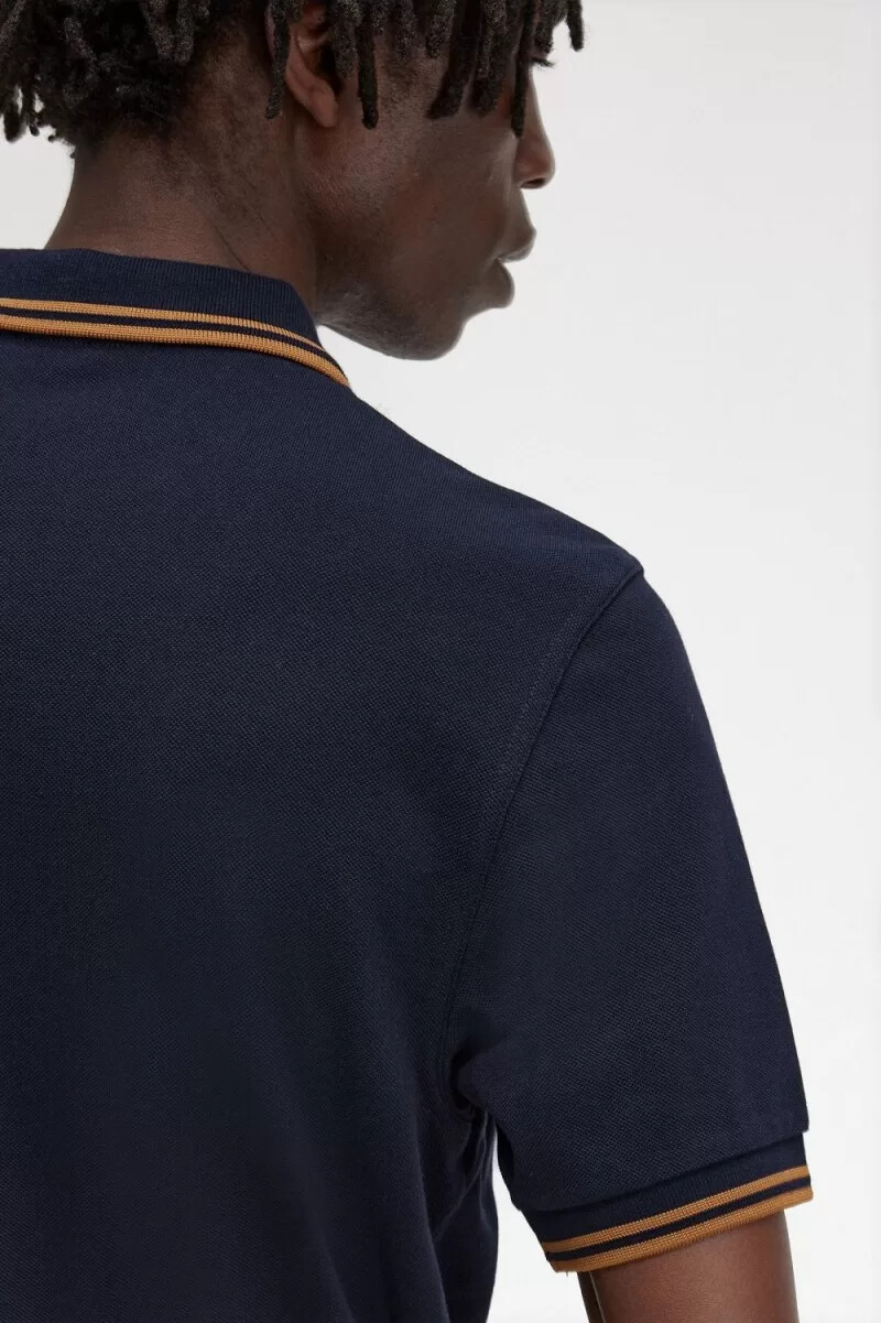 fred perry m3600 mens shirt navy dark coffee