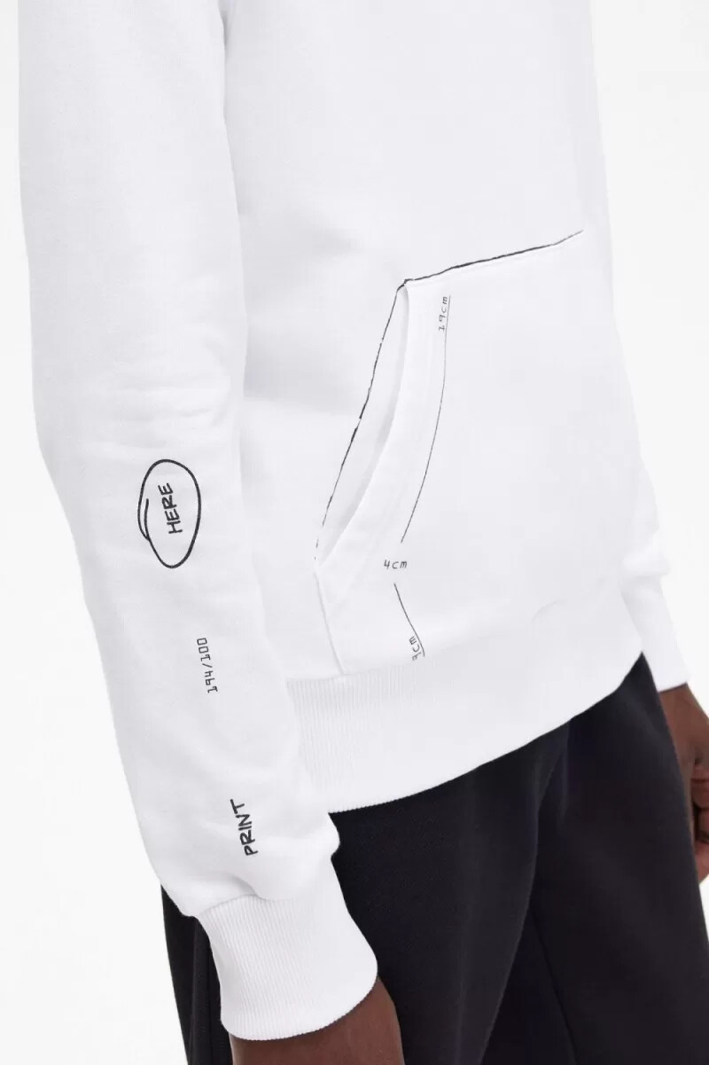 fred perry printed hooded sweat mens shirt white