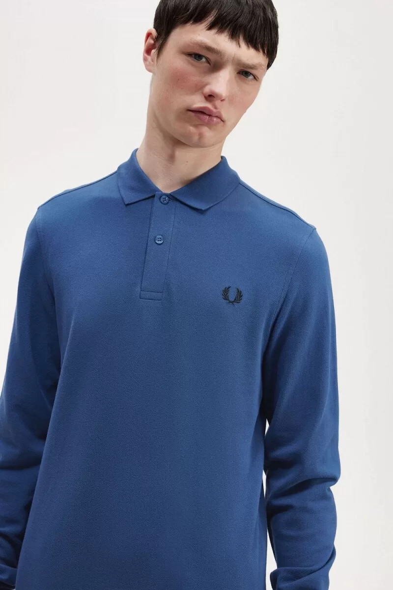 fred perry m6006 mens shirt midnight blue