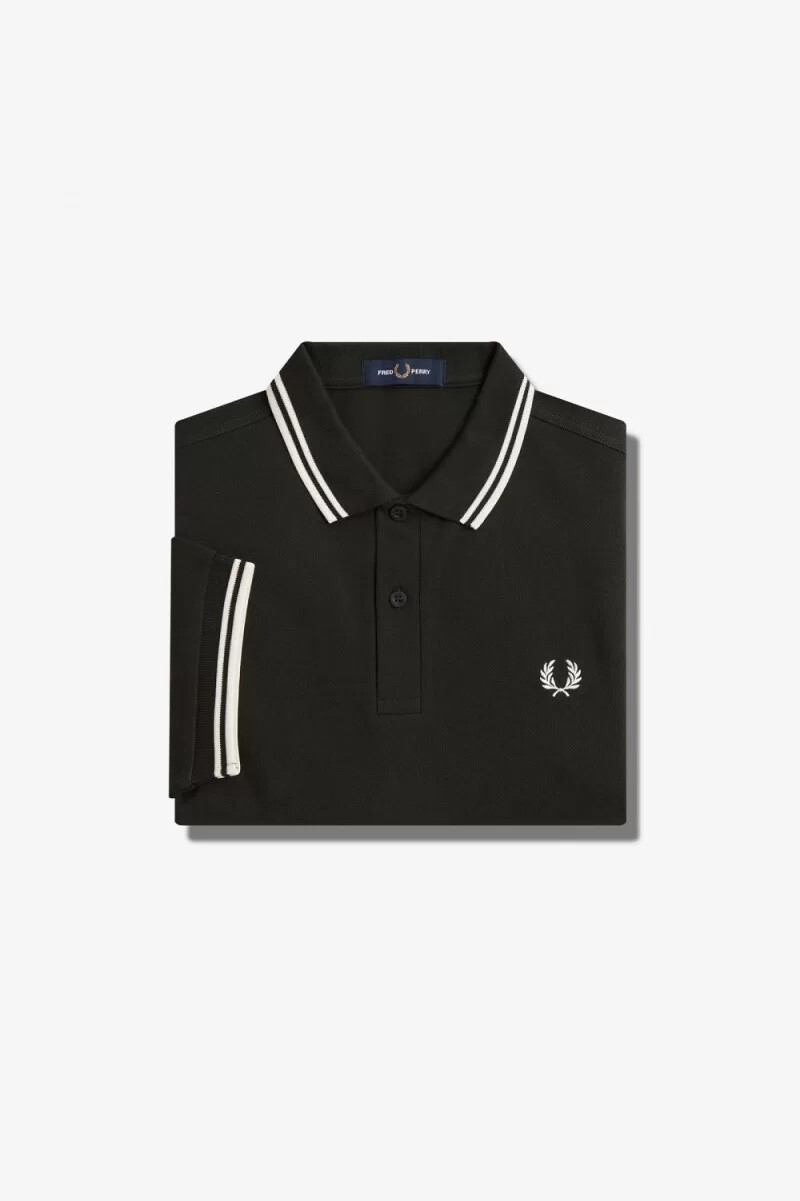 fred perry m3600 mens shirt night green snow white