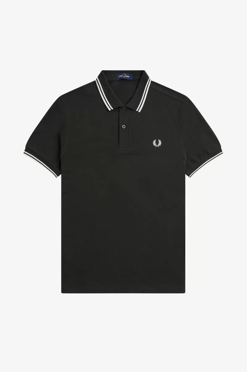 fred perry m3600 mens shirt night green snow white
